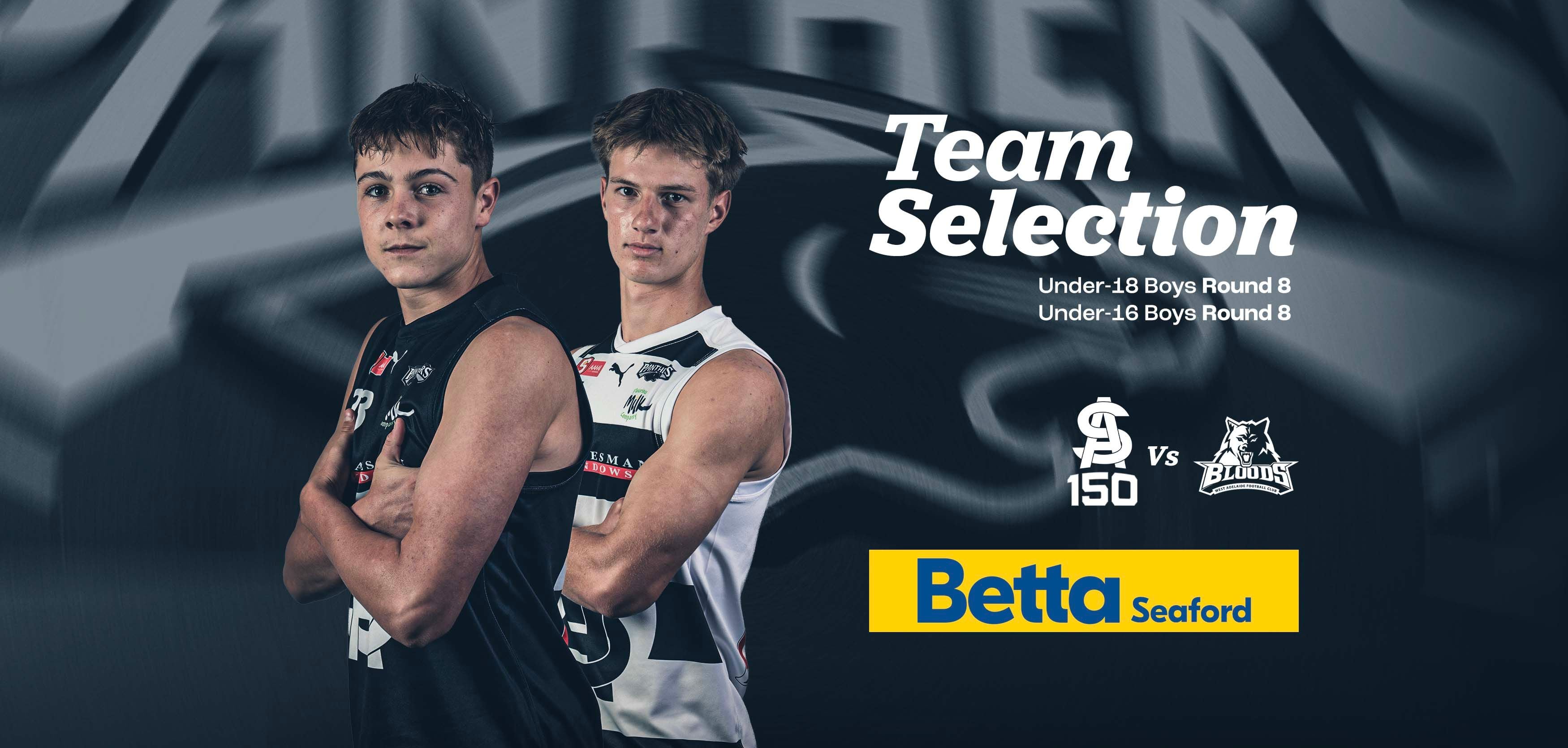 BETTA Team Selection: Juniors Round 8 v West Adelaide BETTA Team Selection: Juniors Round 8 v West Adelaide